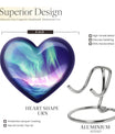 10-inch northern lights heart urn 