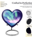 10-inch northern lights heart urn 