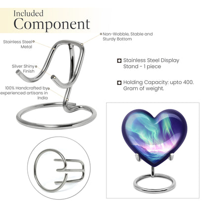 10-inch northern lights heart urn 