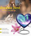 10-inch northern lights heart urn 