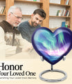 10-inch northern lights heart urn 
