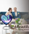 10-inch northern lights heart urn 