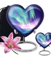 10-inch northern lights heart urn 