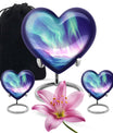 10-inch northern lights heart urn 