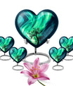 Northern lights heart urn