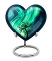 Northern lights heart urn