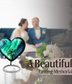 Northern lights heart urn