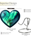Northern lights heart urn