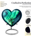 Northern lights heart urn
