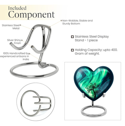 Northern lights heart urn