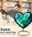 Northern lights heart urn