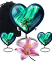 Northern lights heart urn