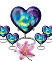 heart shaped northern lights urn for ashes