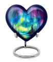 heart shaped northern lights urn for ashes
