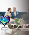 heart shaped northern lights urn for ashes