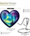 heart shaped northern lights urn for ashes