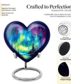 heart shaped northern lights urn for ashes