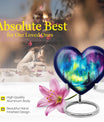 heart shaped northern lights urn for ashes