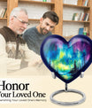 heart shaped northern lights urn for ashes
