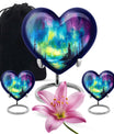 heart shaped northern lights urn for ashes