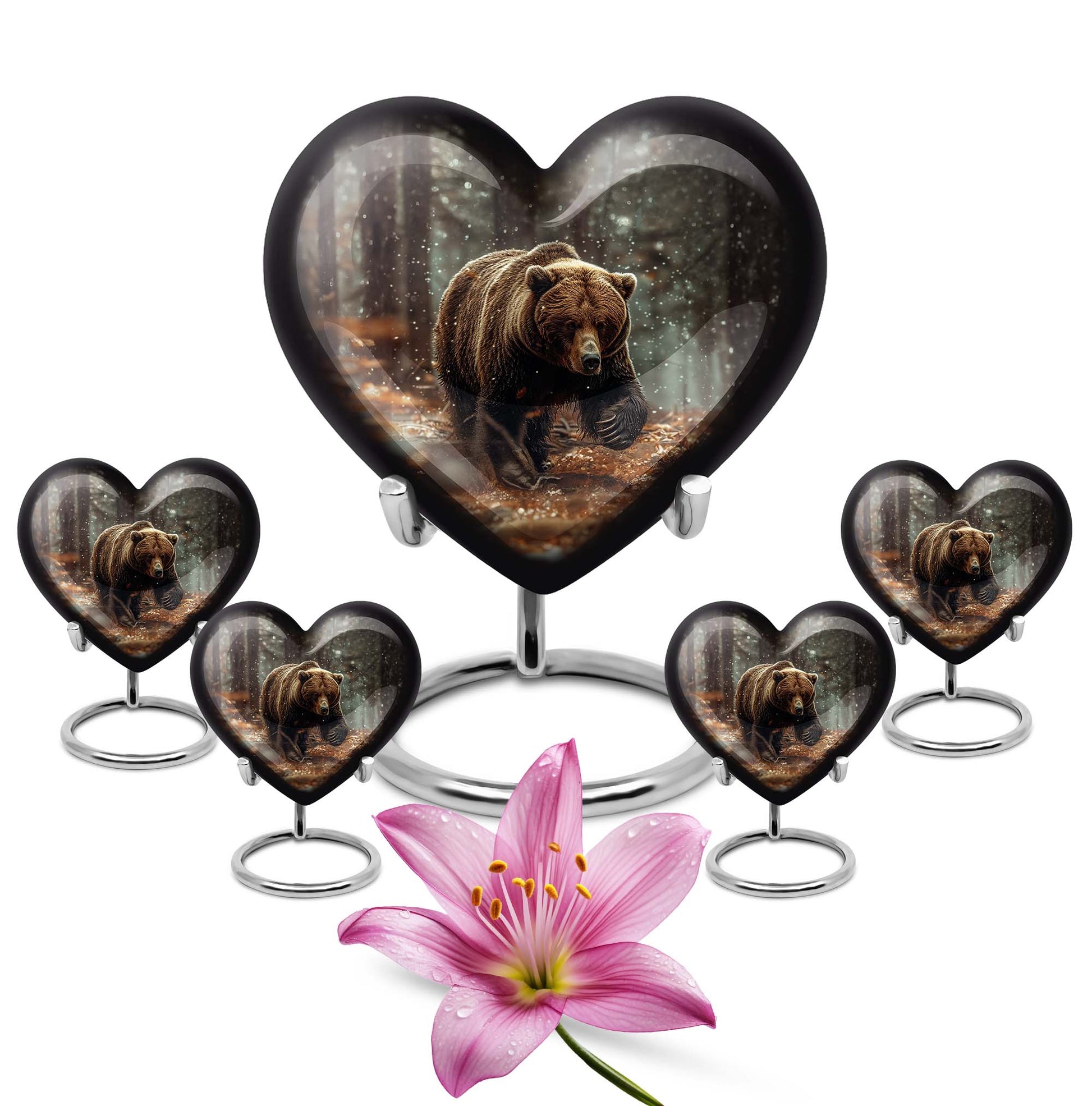 Large heart-shaped Bear Urn