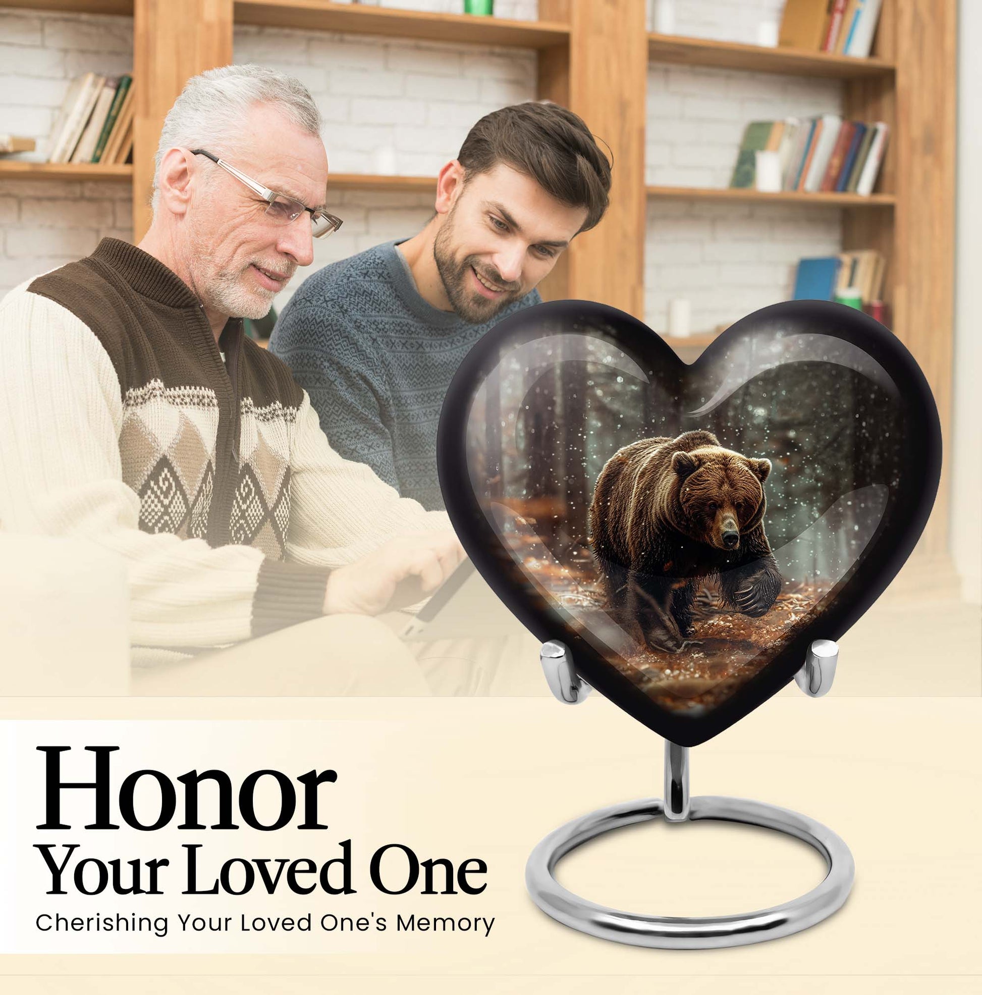 Large heart-shaped Bear Urn