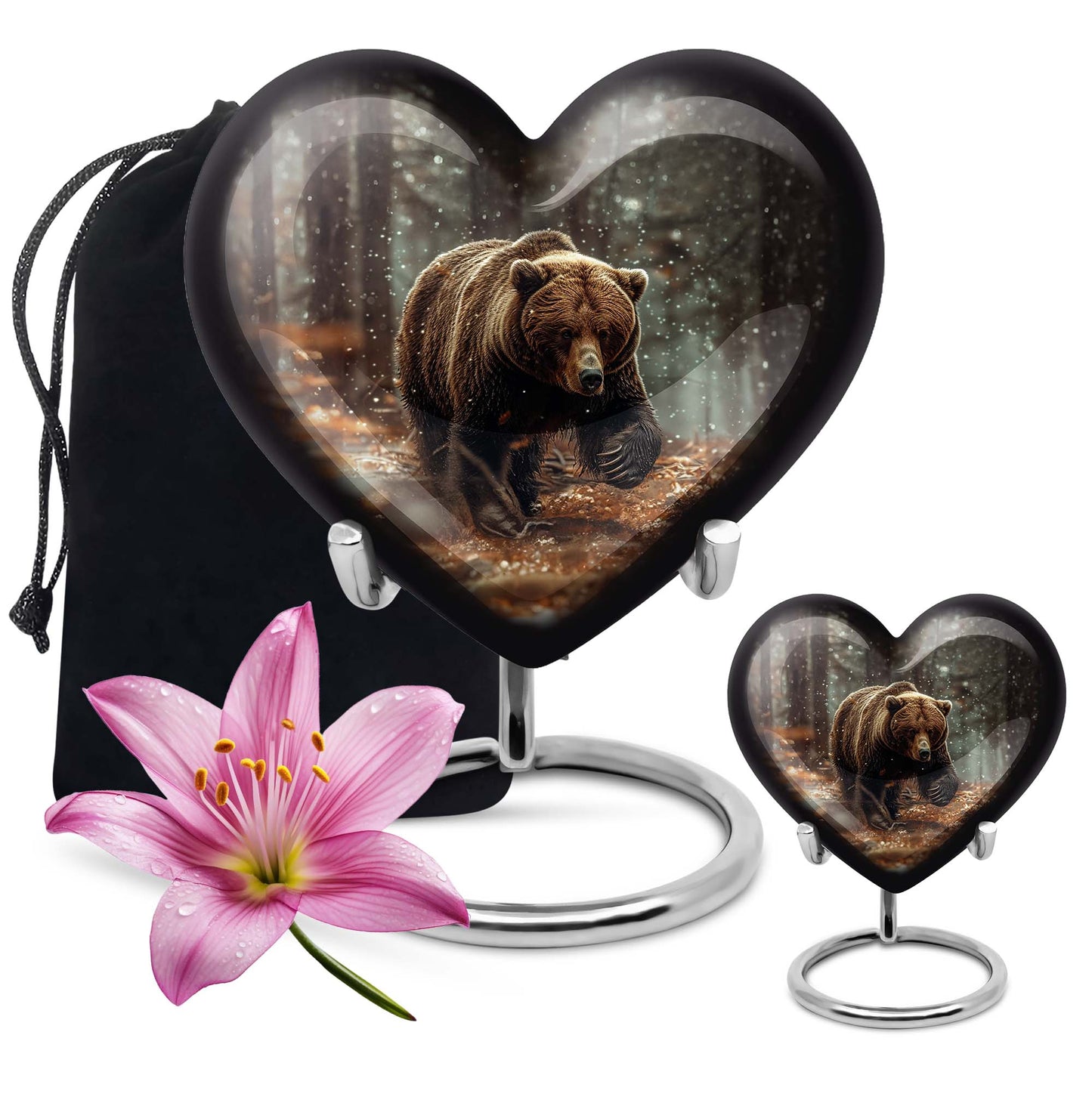 Large heart-shaped Bear Urn