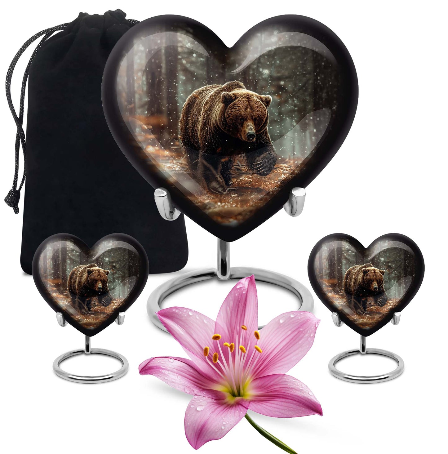Large heart-shaped Bear Urn