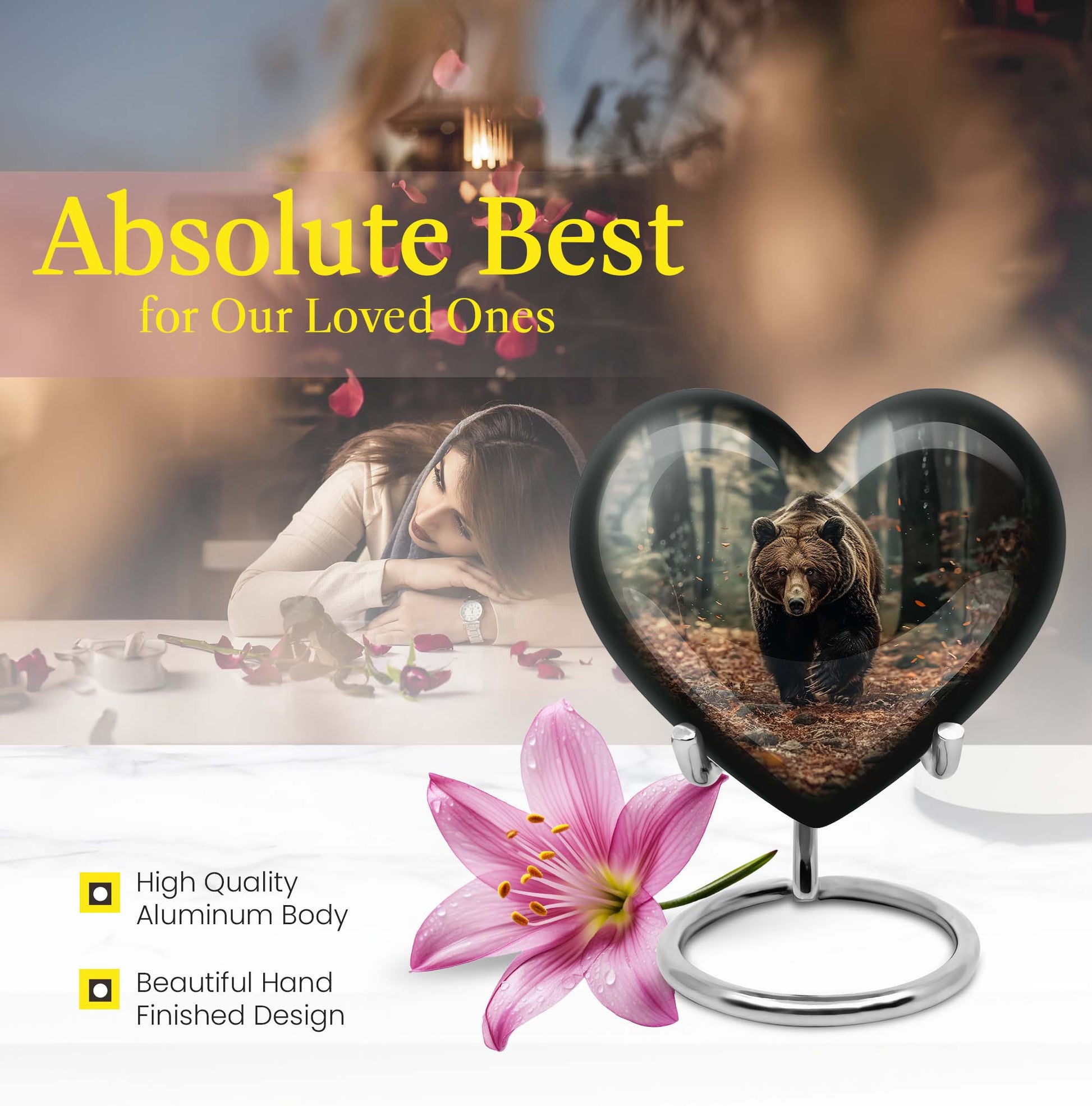 10-inch Heart Urn cremation large urn for ashes