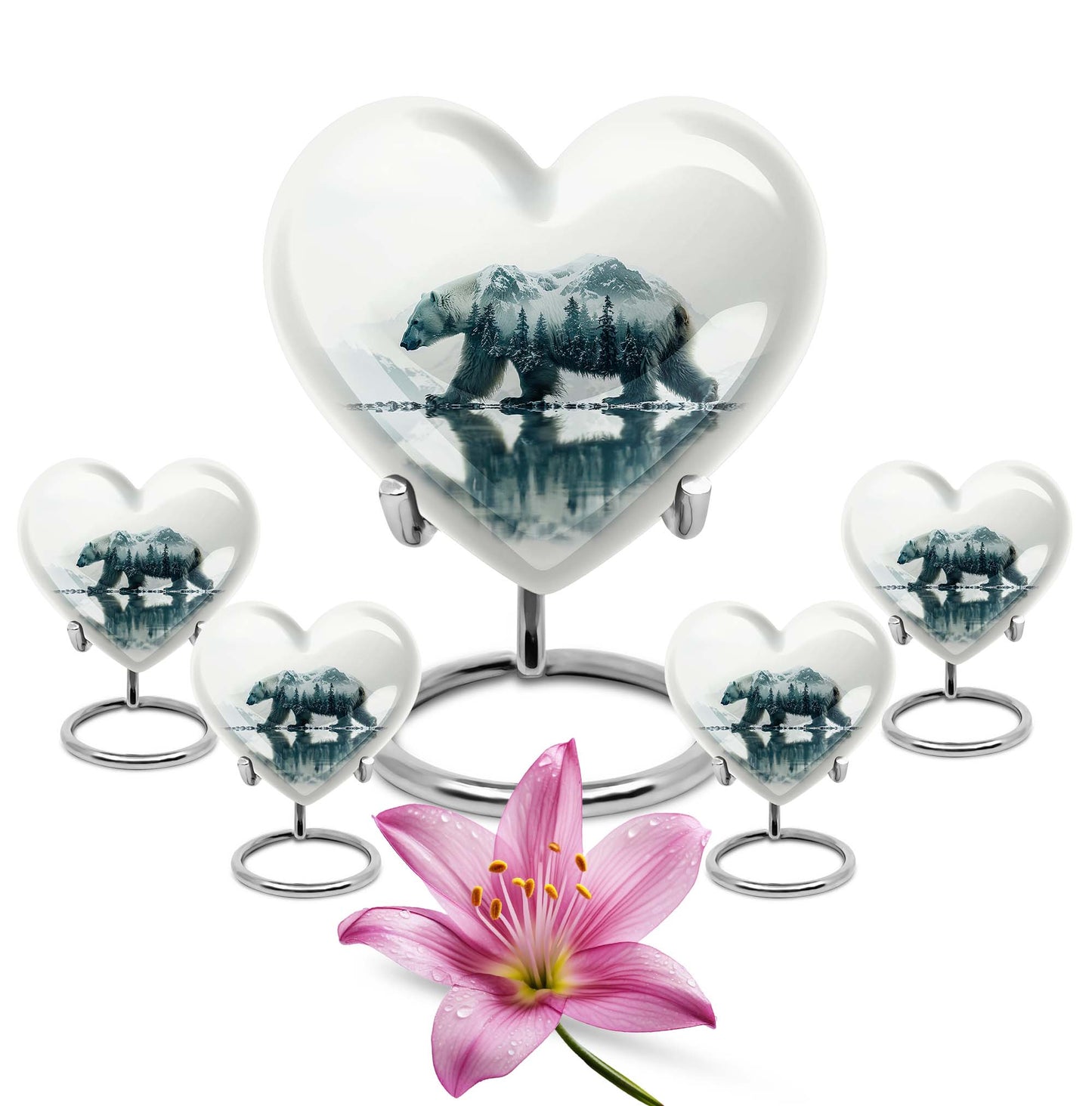 Heart Bear Urn