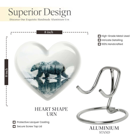 Heart Bear Urn