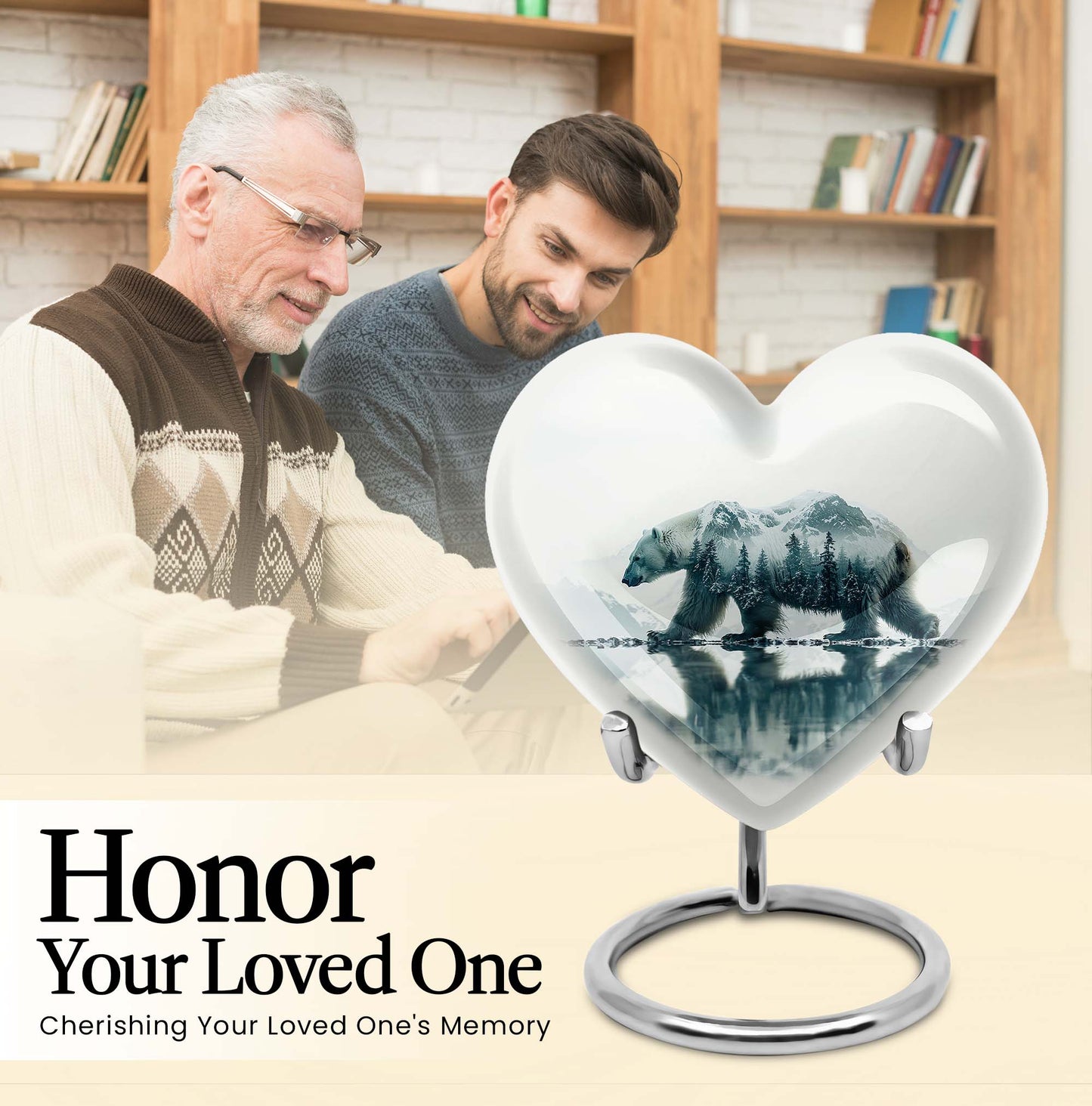 Heart Bear Urn