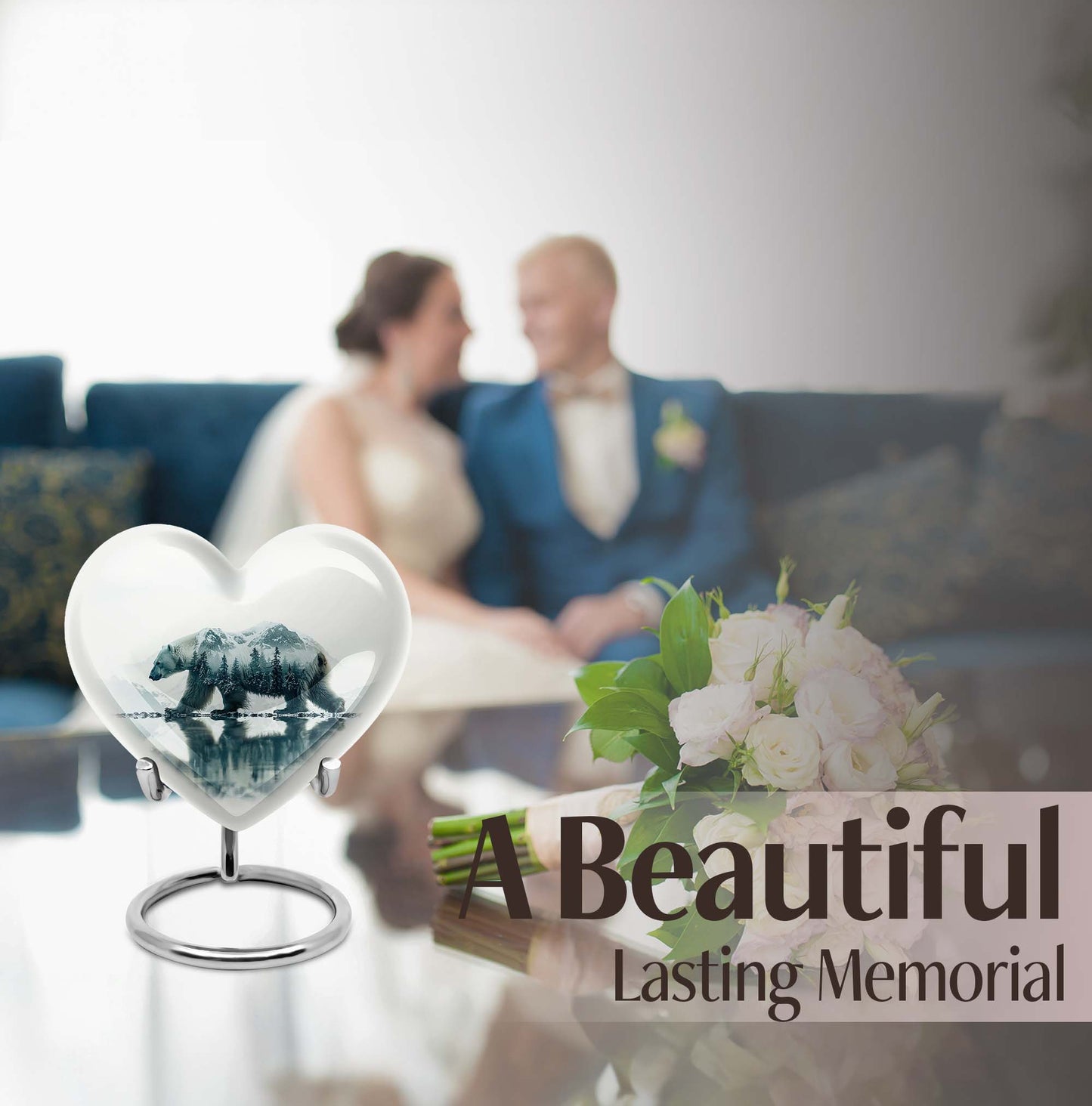 Heart Bear Urn