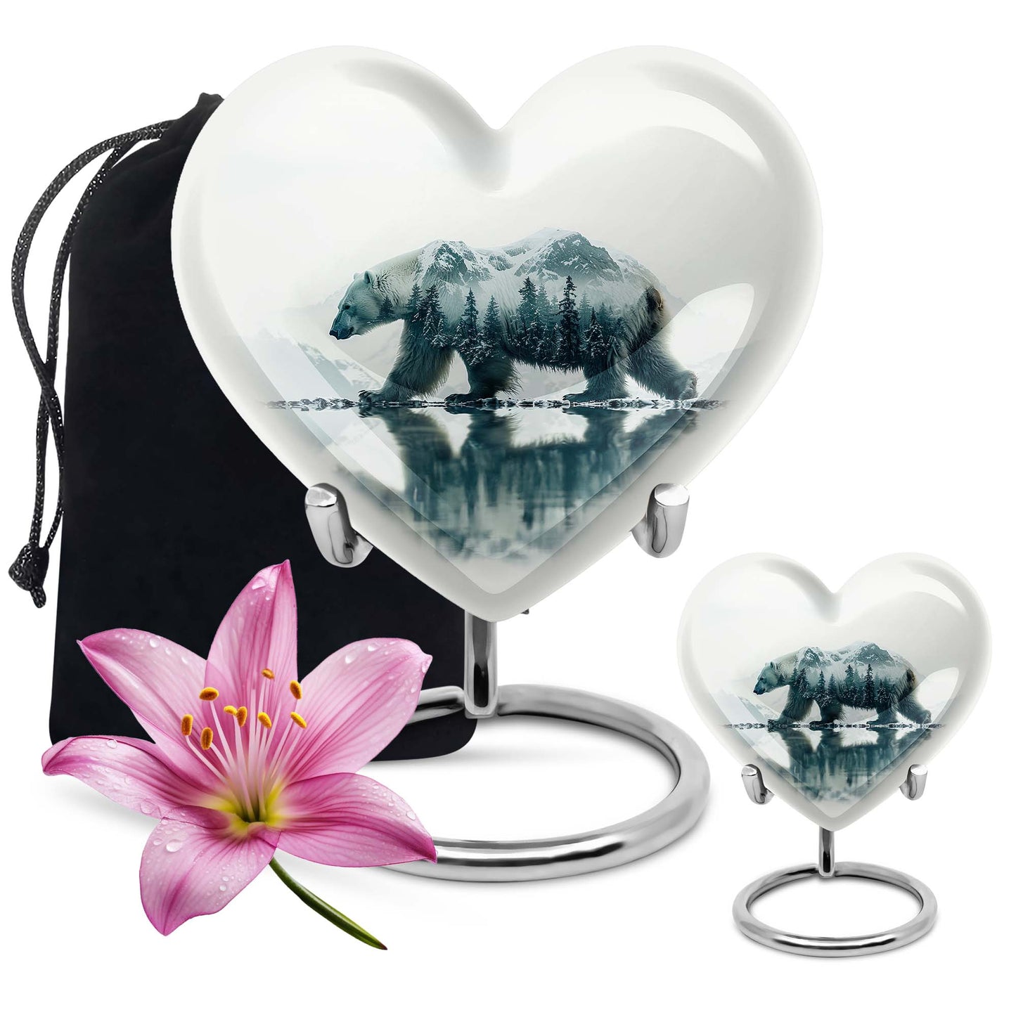 Heart Bear Urn