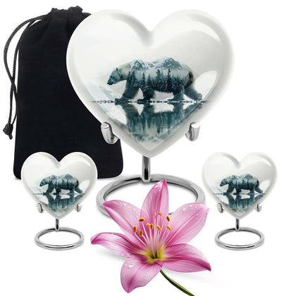 Heart Bear Urn