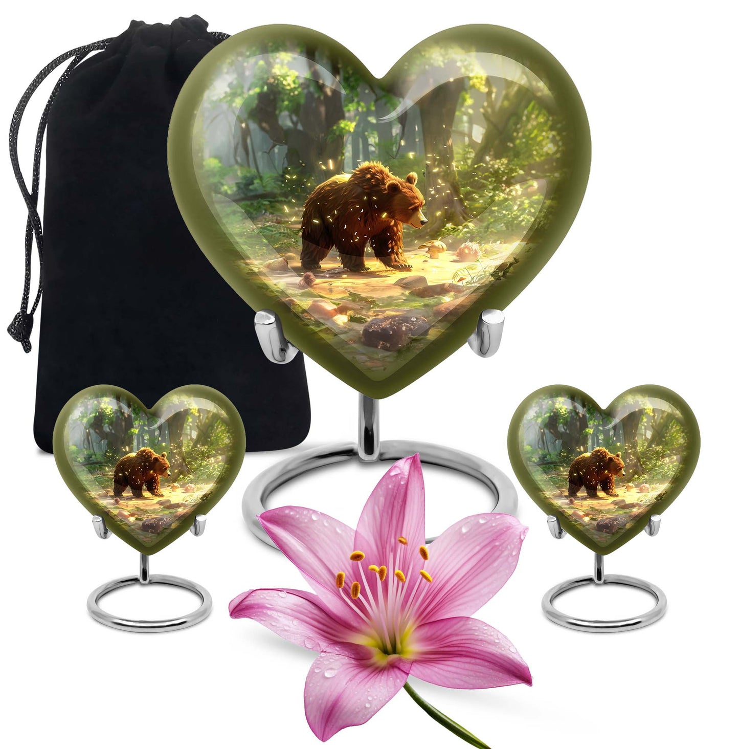 Personalized Bear Cremation Urn for Human Ashes - 10-inch, 200 cu in - Yatskia