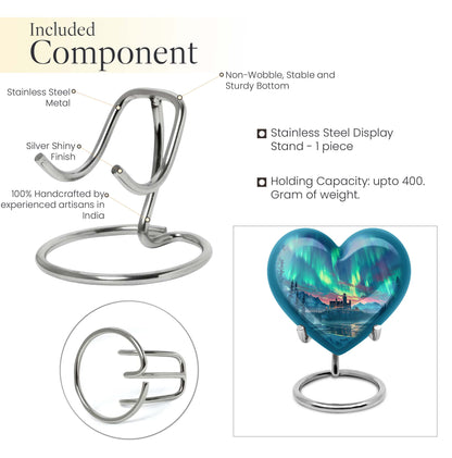northern lights heart urn