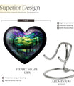 10-inch Northern Lights Urn, heart-shaped, Purple Meadow 