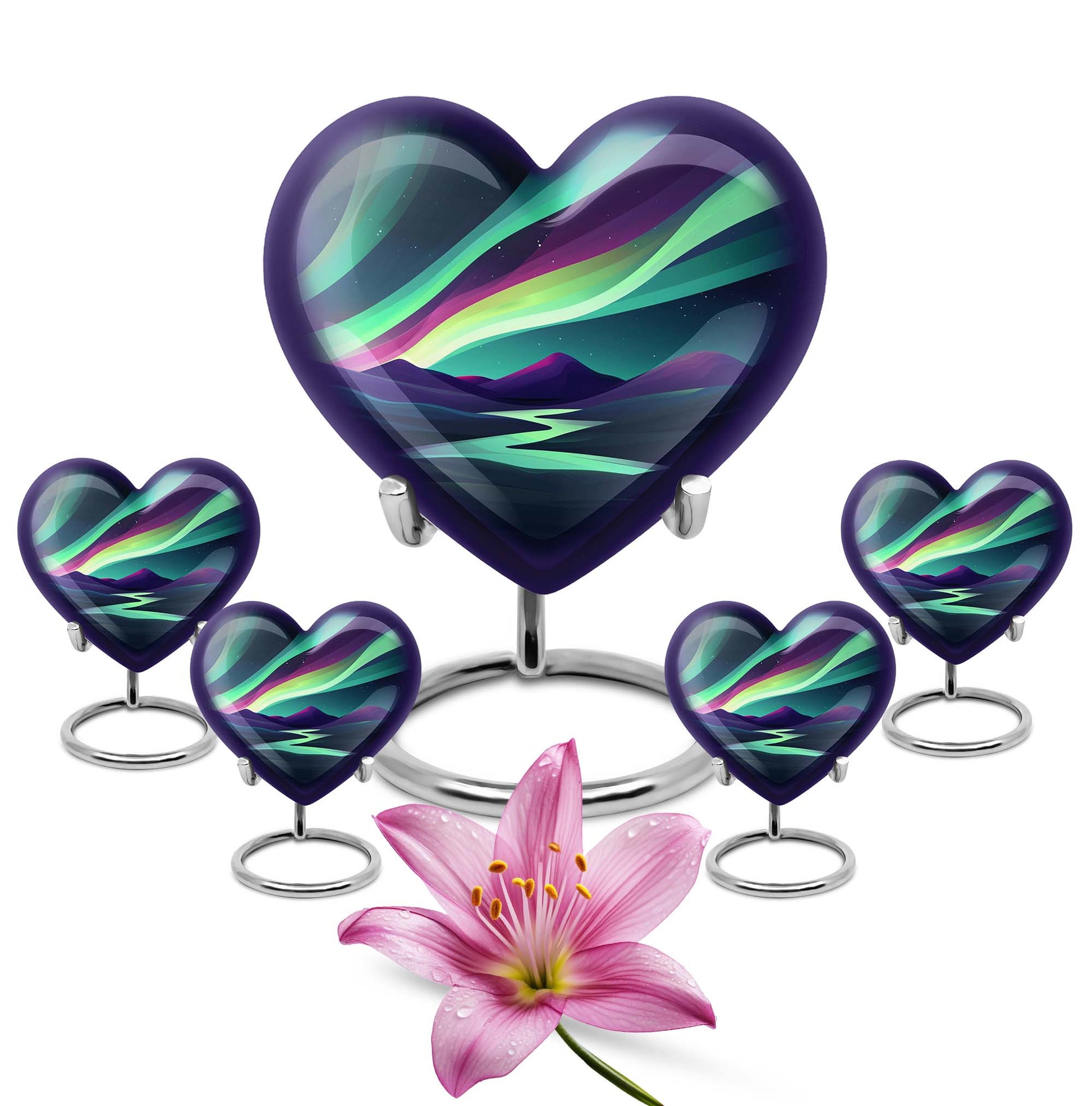 Northern Lights Funeral Urns - Large Decorative Urn For Male & Female