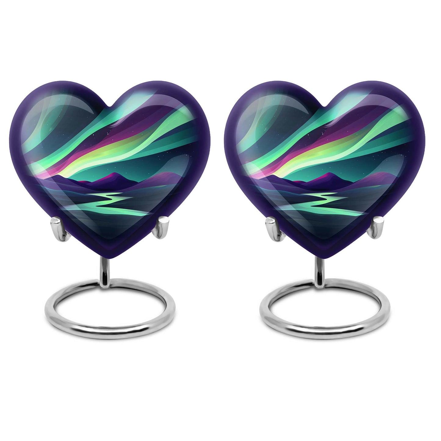 northern lights heart urn
