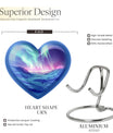 heart-shaped Northern Lights urn 