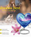 heart-shaped Northern Lights urn 