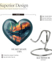 10-inch Northern Lights Heart Urn for custom burial, made of Aluminium