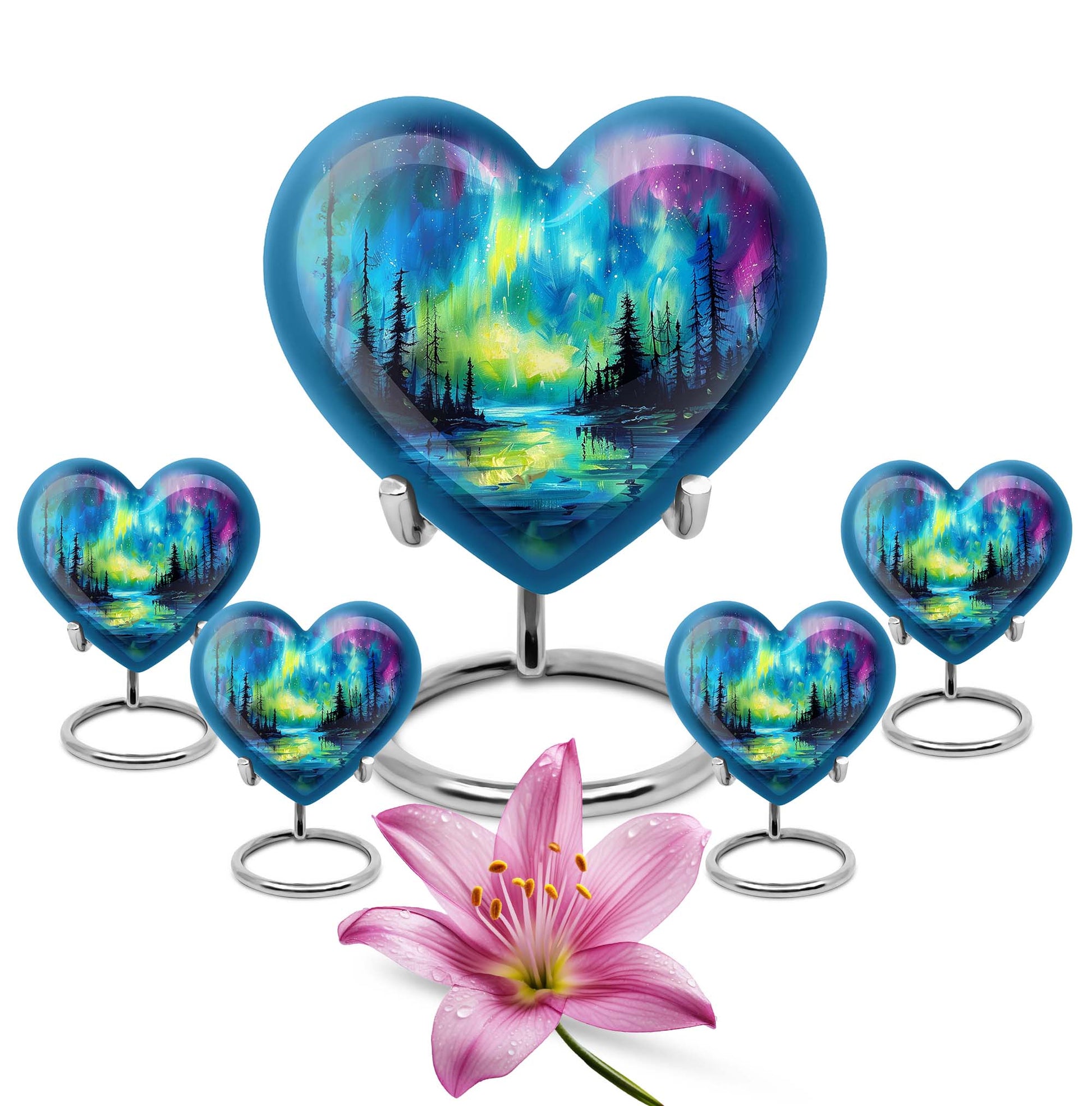 Northern Lights Cremation Urns For Human Ashes - Urn Keepsake Set