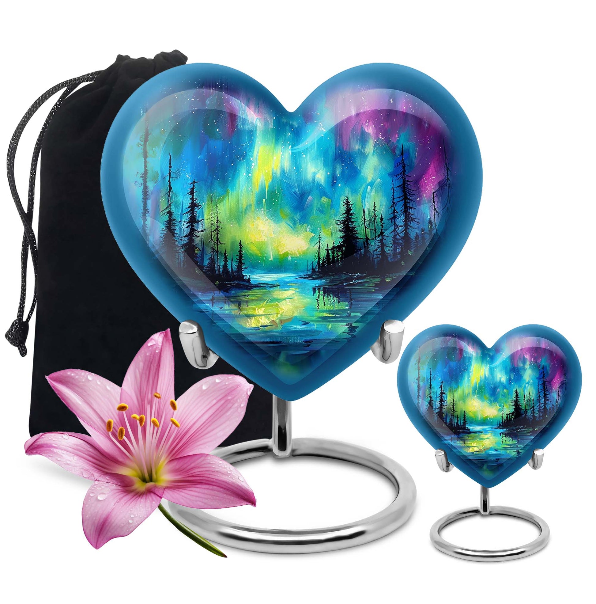 Northern Lights Cremation Urns For Human Ashes - Urn Keepsake Set