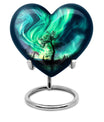 Heart-shaped Northern Lights urn