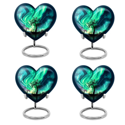 Heart-shaped Northern Lights urn