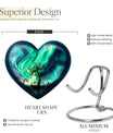 Heart-shaped Northern Lights urn