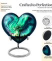 Heart-shaped Northern Lights urn