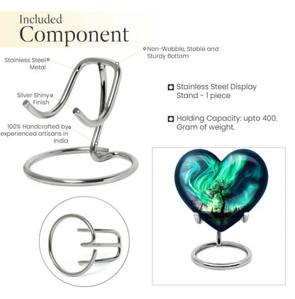 Heart-shaped Northern Lights urn